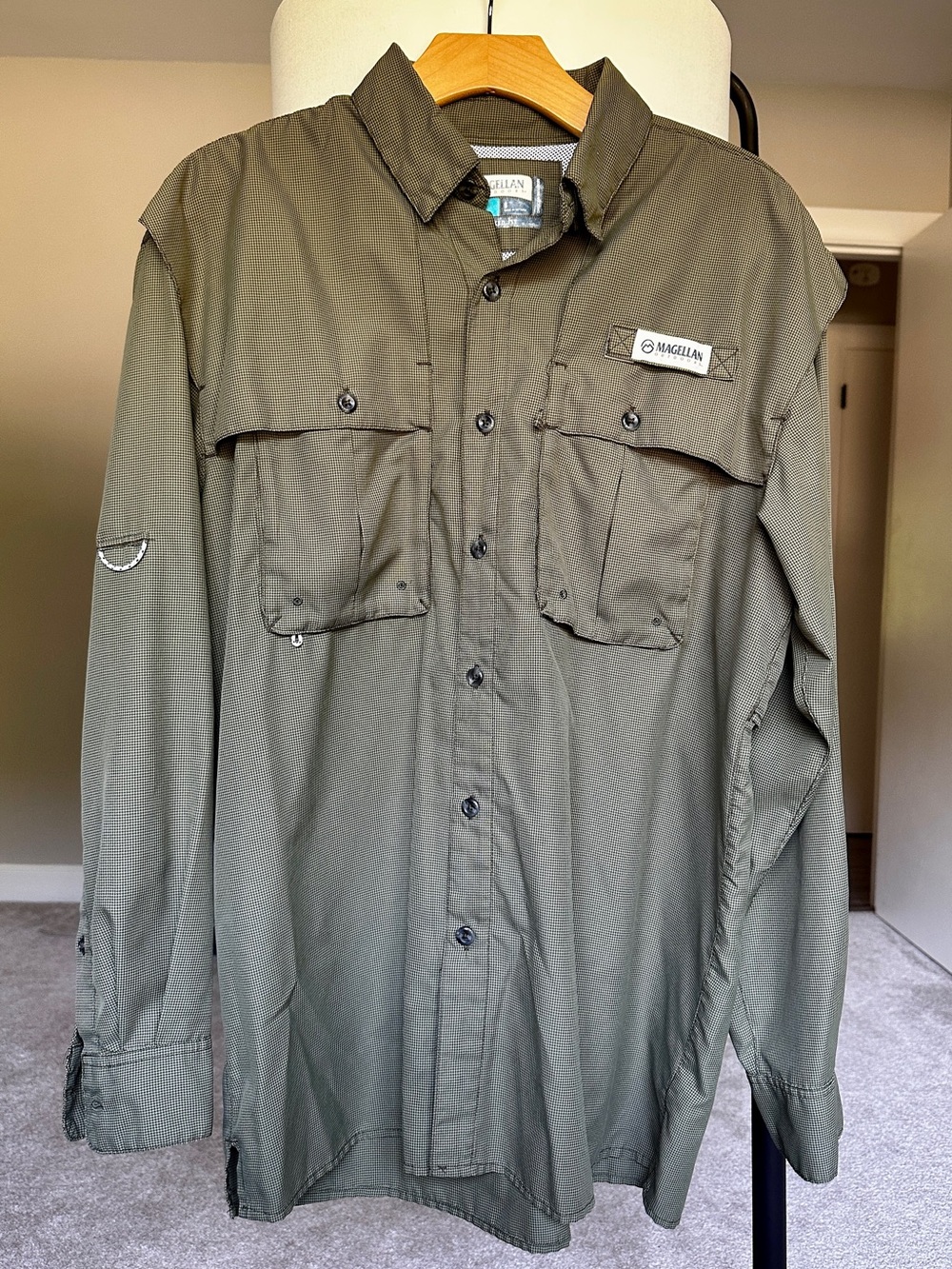 Magellan Men's Fishing Shirt in Olive Green
